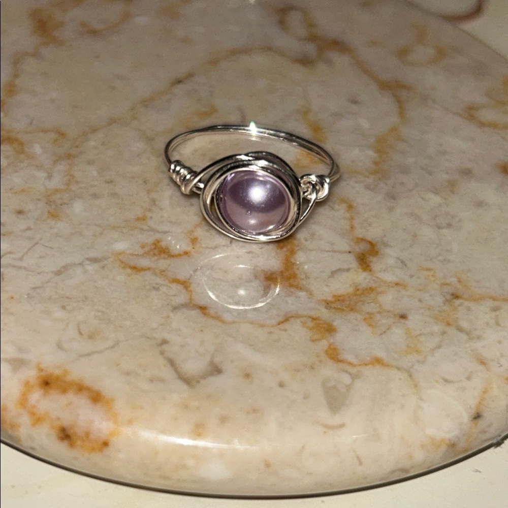Chic Silver and Lavender Women's Ring